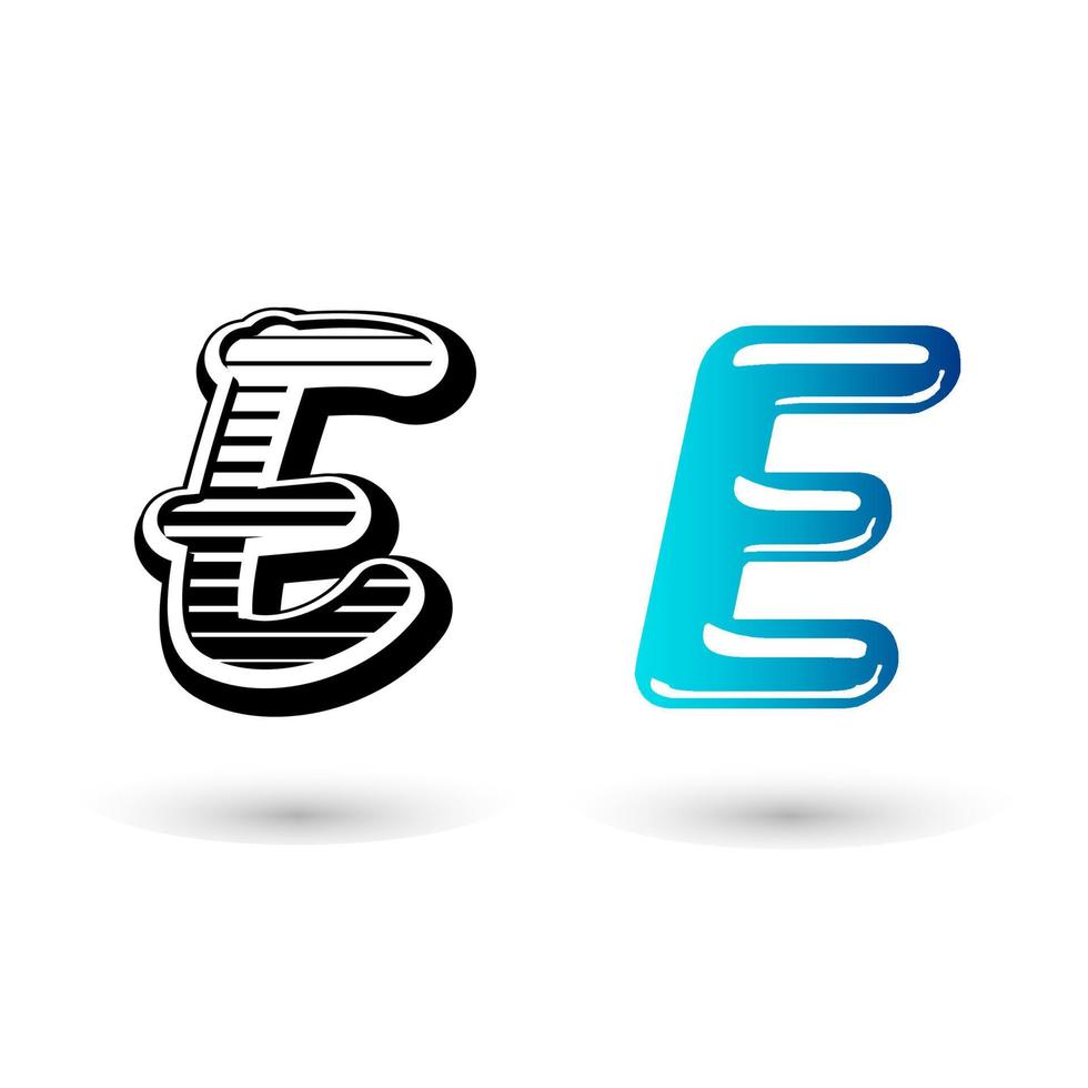 Cute Letter E Typography Design vector
