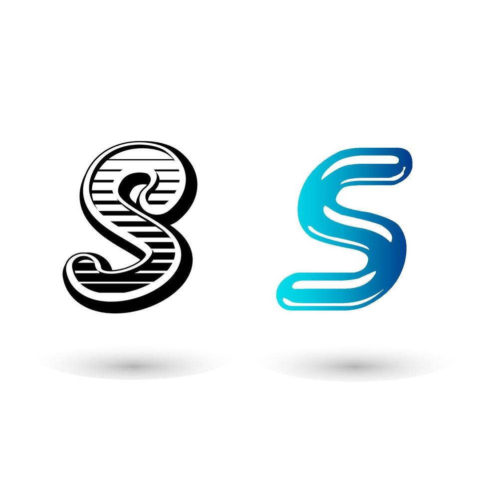 Cute Letter S Typography Design vector