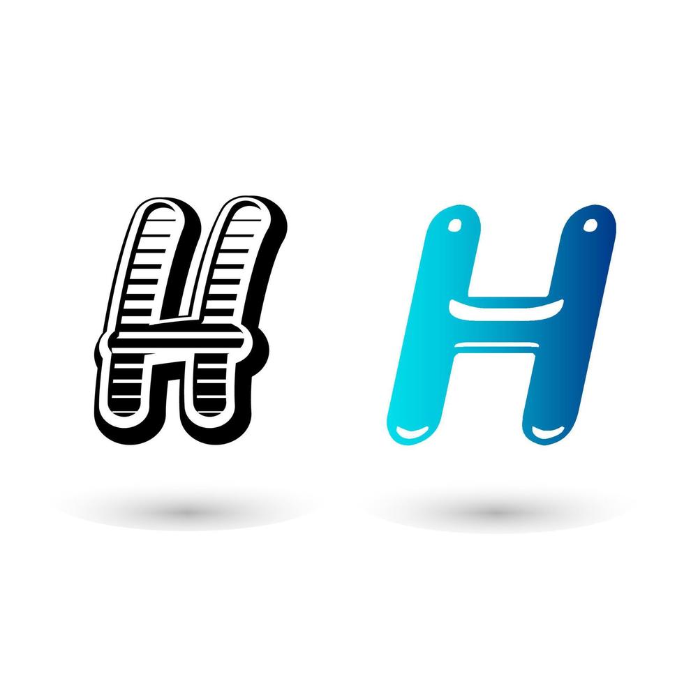Cute Letter H Typography Design vector