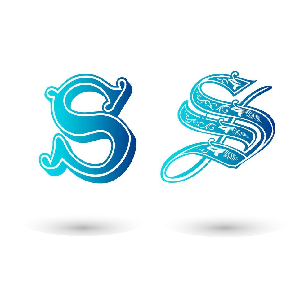 Decorative Celtic Letter S Typography vector