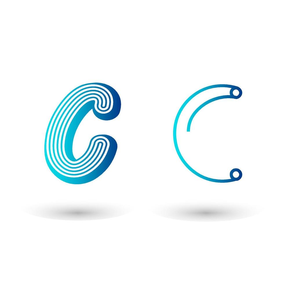 Futuristic Letter C Typography Design vector