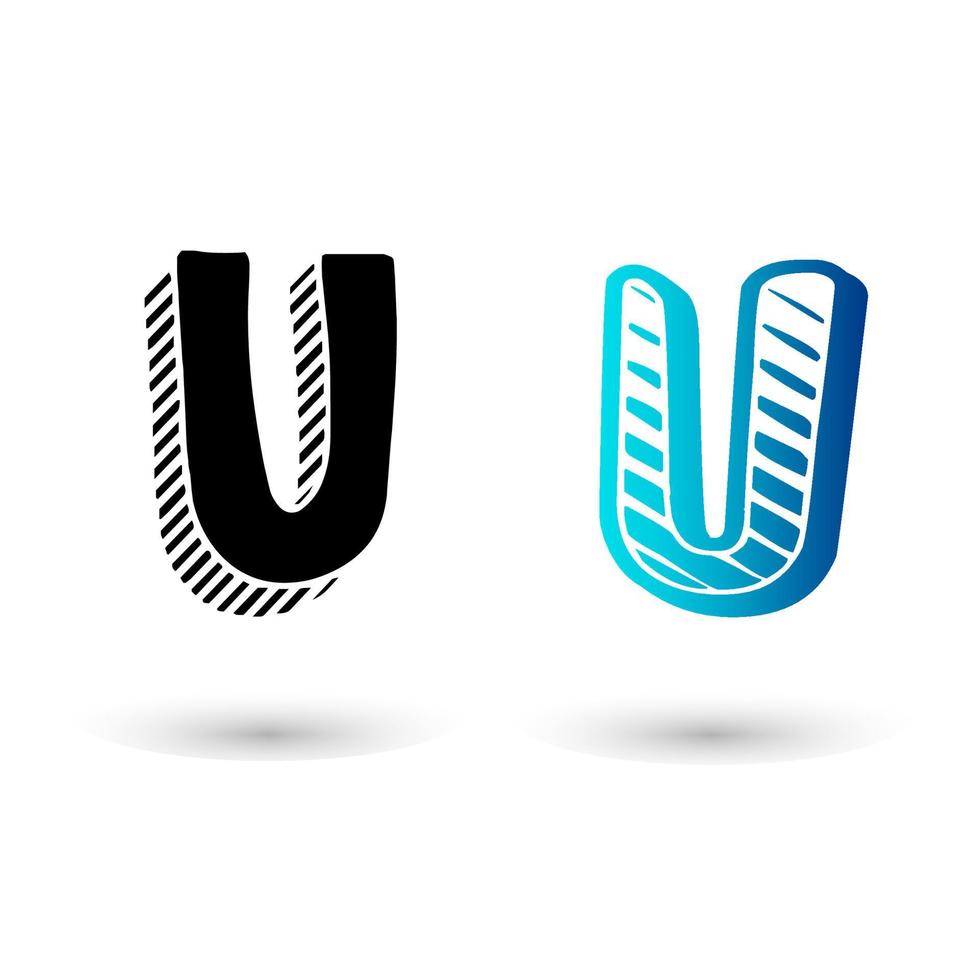 Modern Comic Letter U Design vector