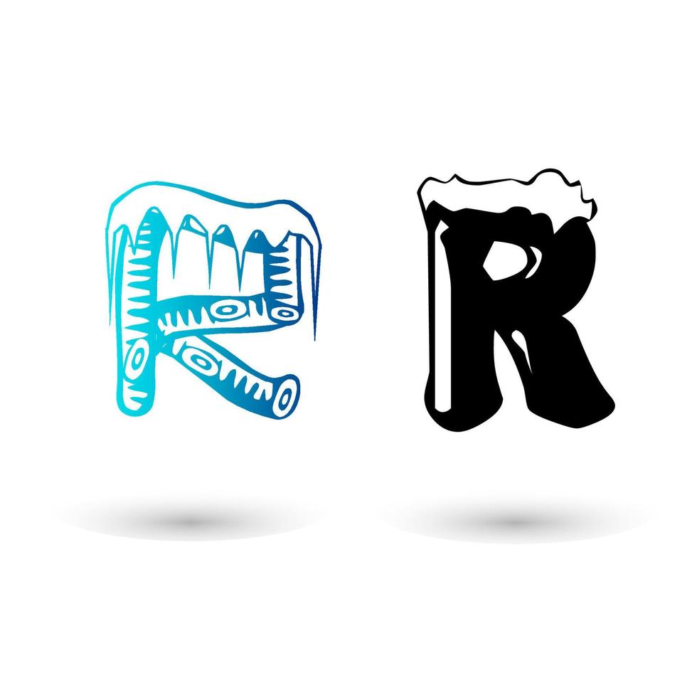 Vector Ice Letter R Typography