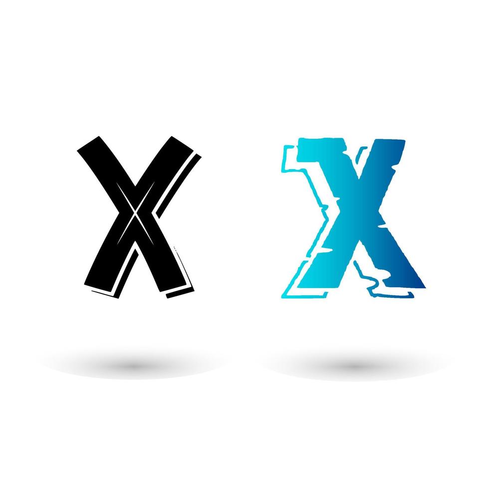 Beautiful Cartoon Letter X Typography vector