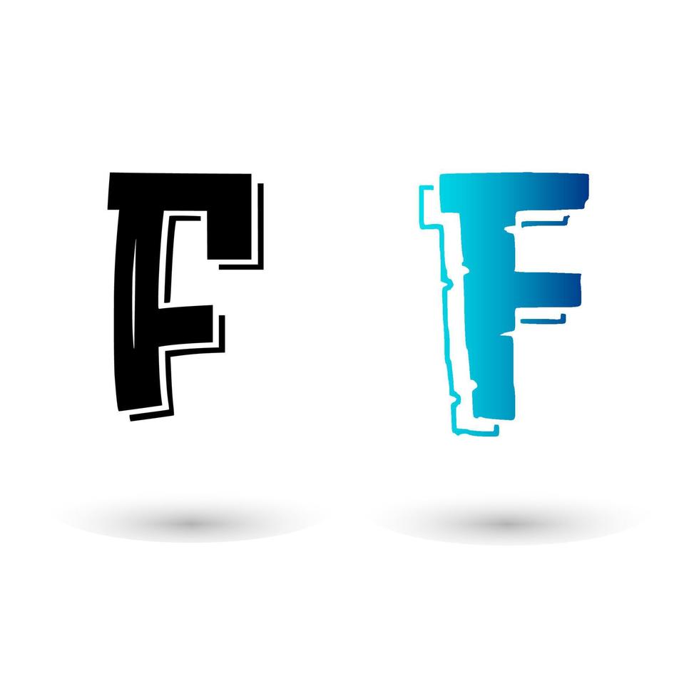 Beautiful Cartoon Letter F Typography vector