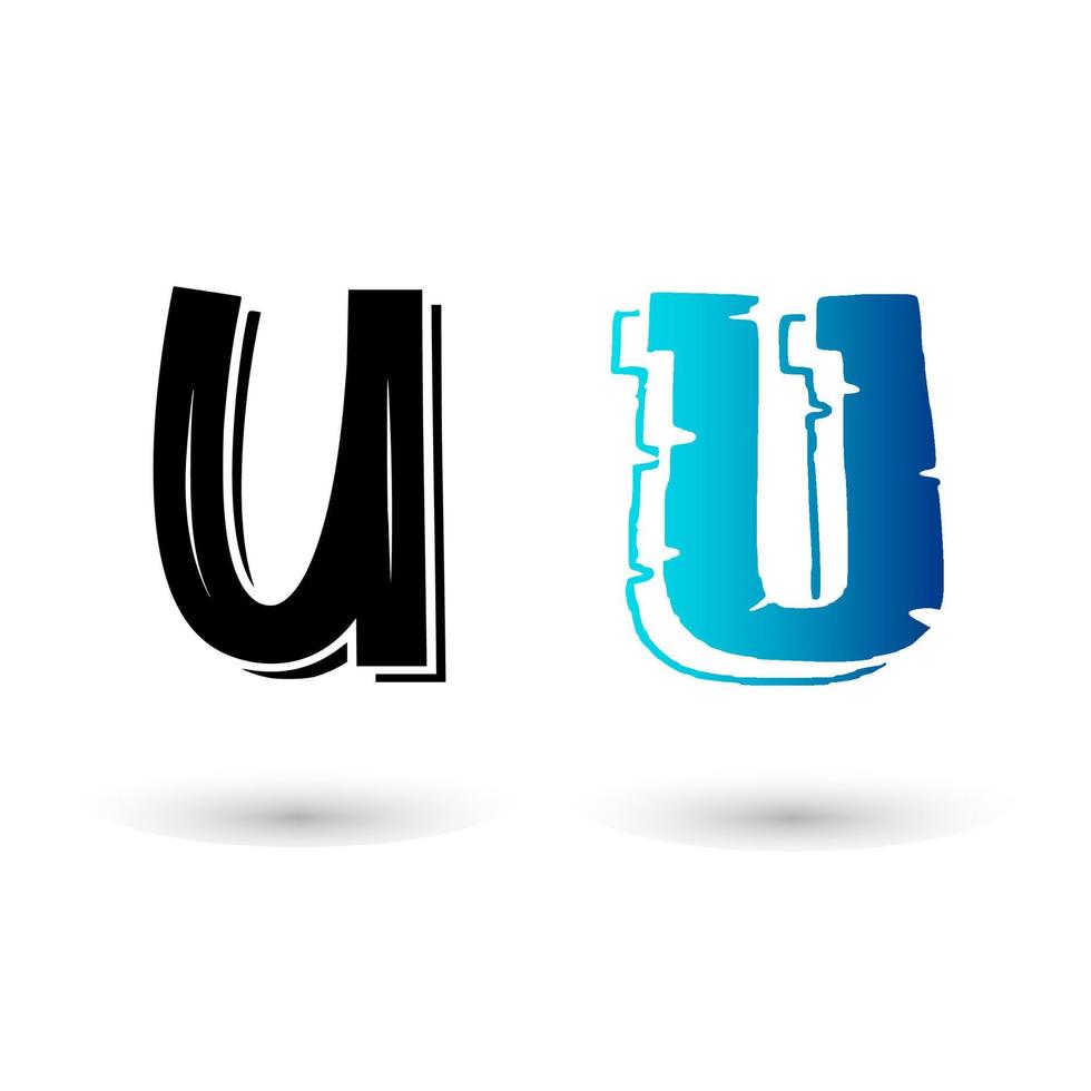Beautiful Cartoon Letter U Typography vector