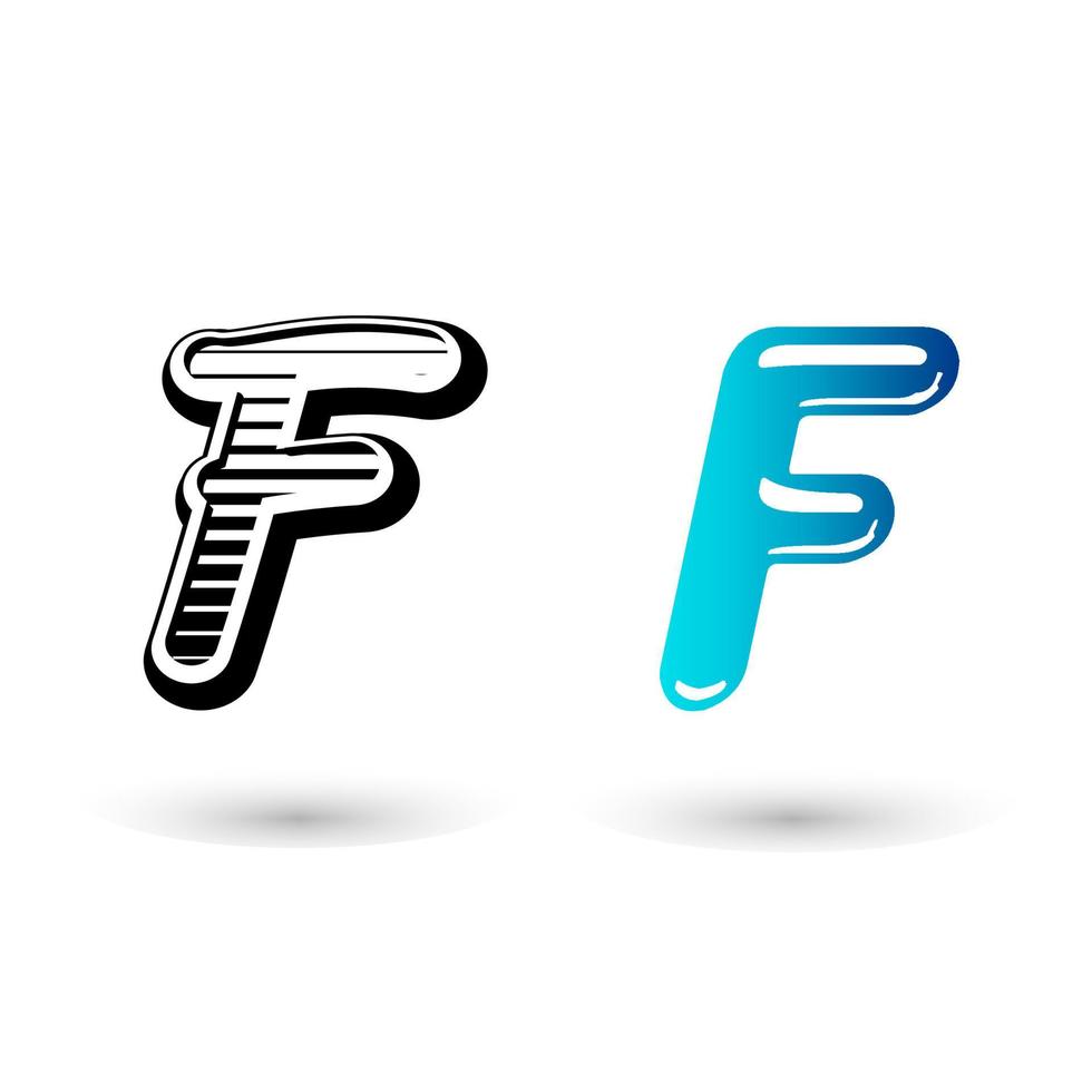 Cute Letter F Typography Design vector