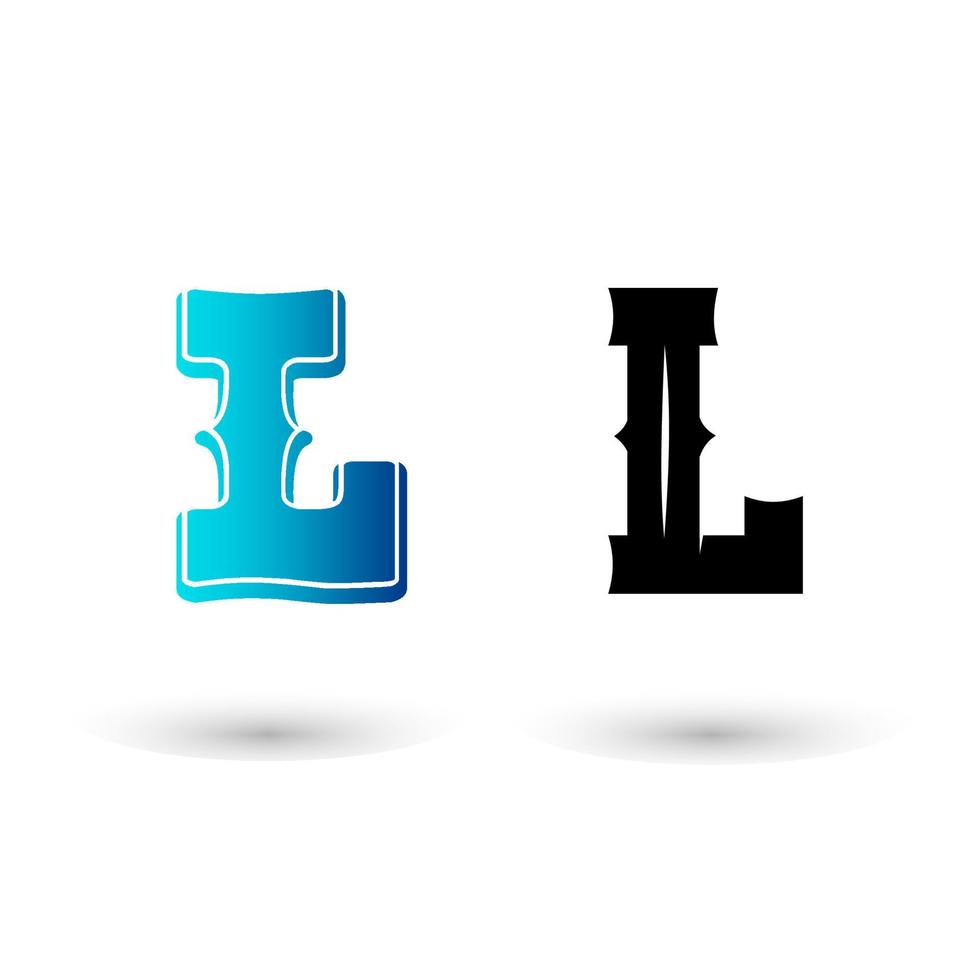 Elegant Western Letter L Typography Design vector