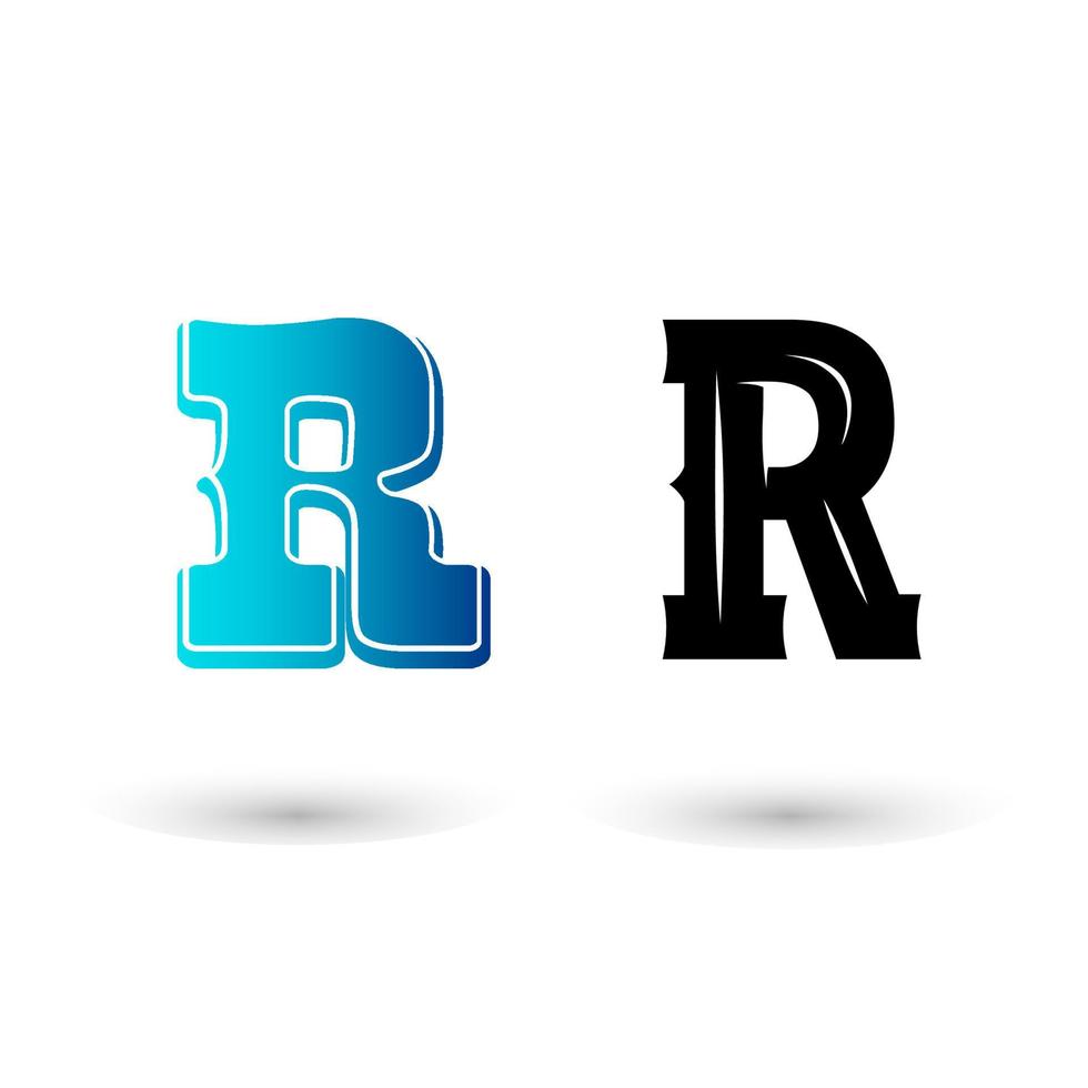 Elegant Western Letter R Typography Design vector