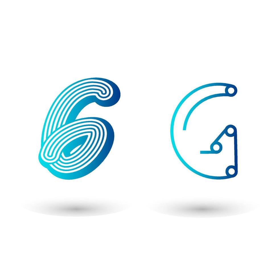Futuristic Letter G Typography Design vector