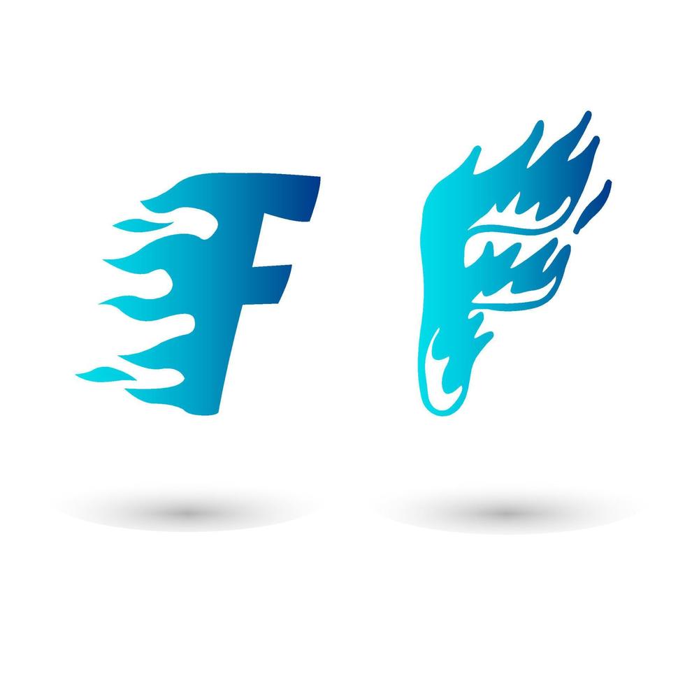 Vector Fire Letter F Typography