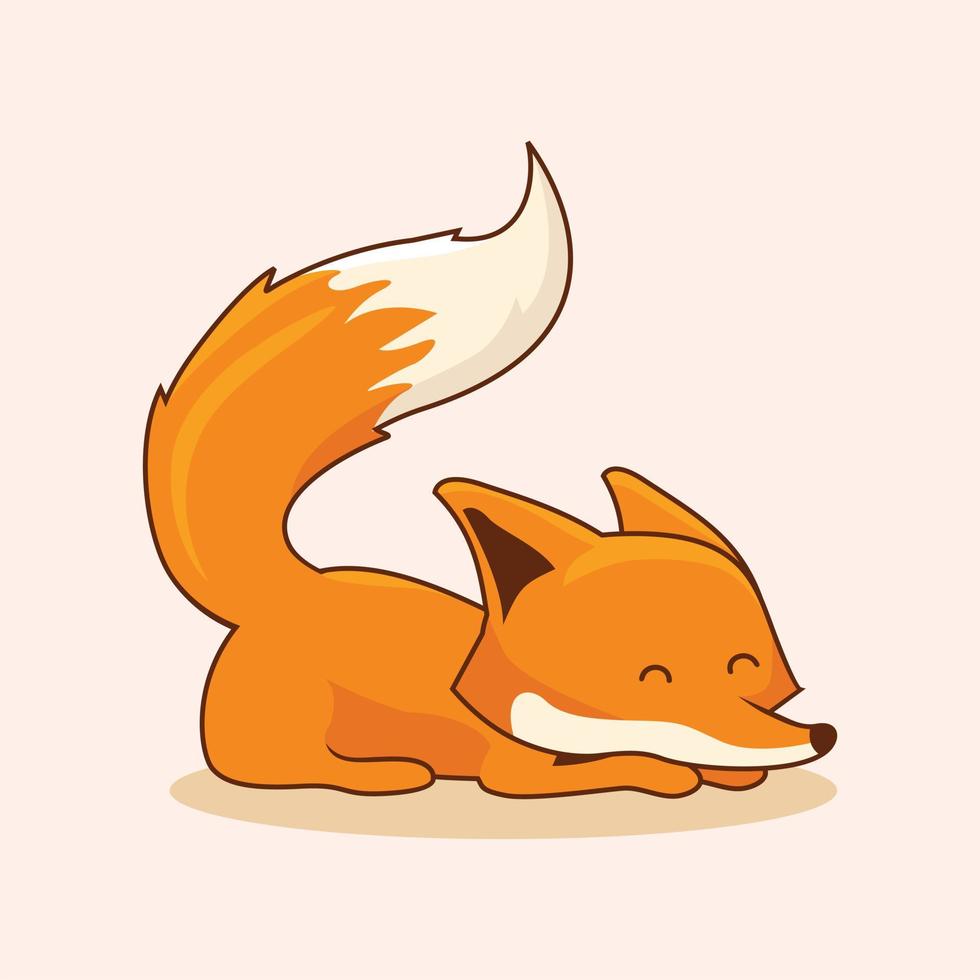 Fox Cartoon Cute Animals Illustrations vector