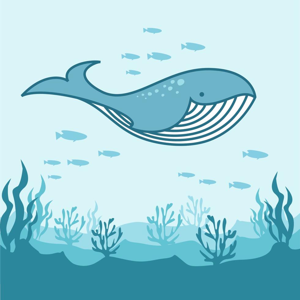 whale vector illustrations