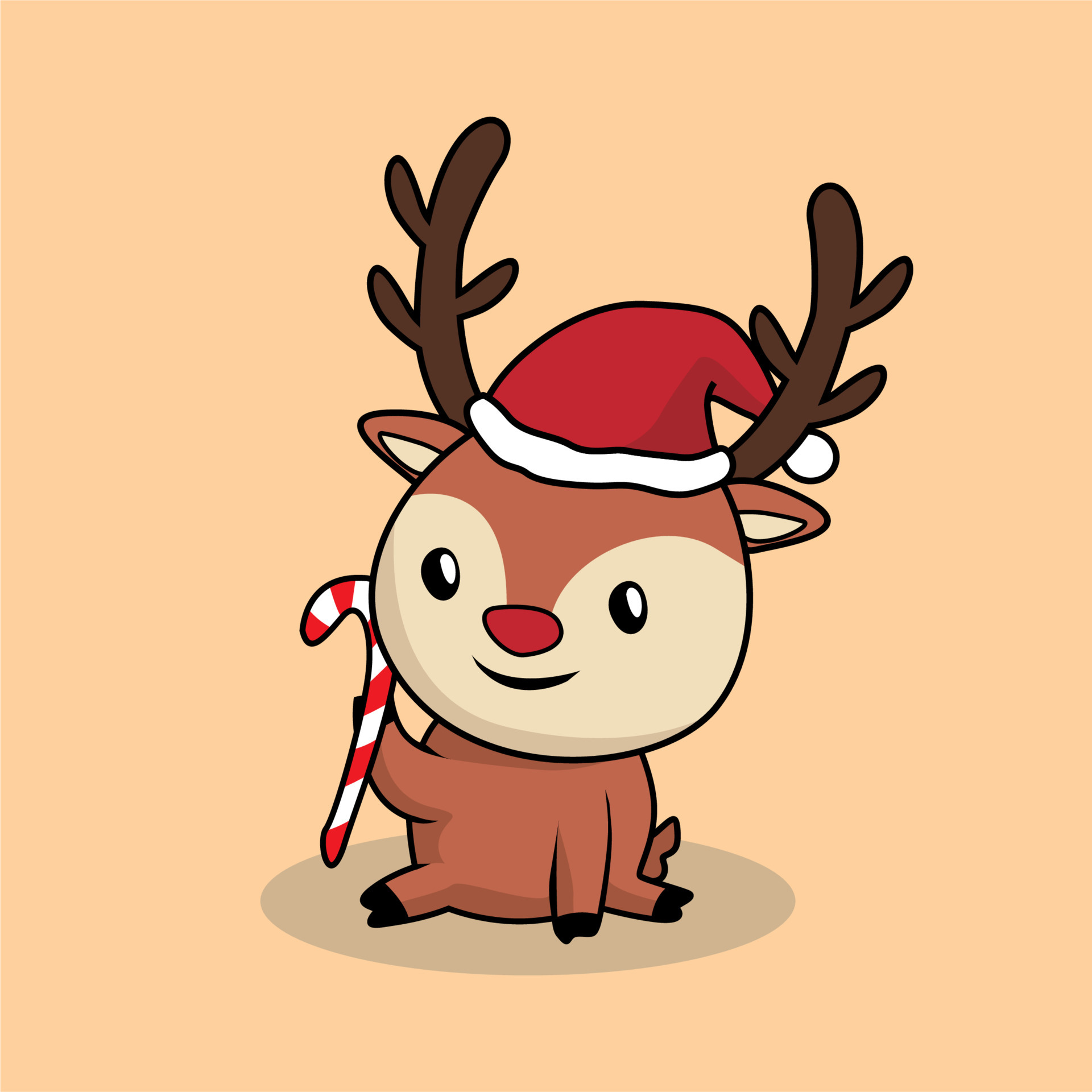 reindeer cartoon cute merry christmas 4261593 Vector Art at Vecteezy