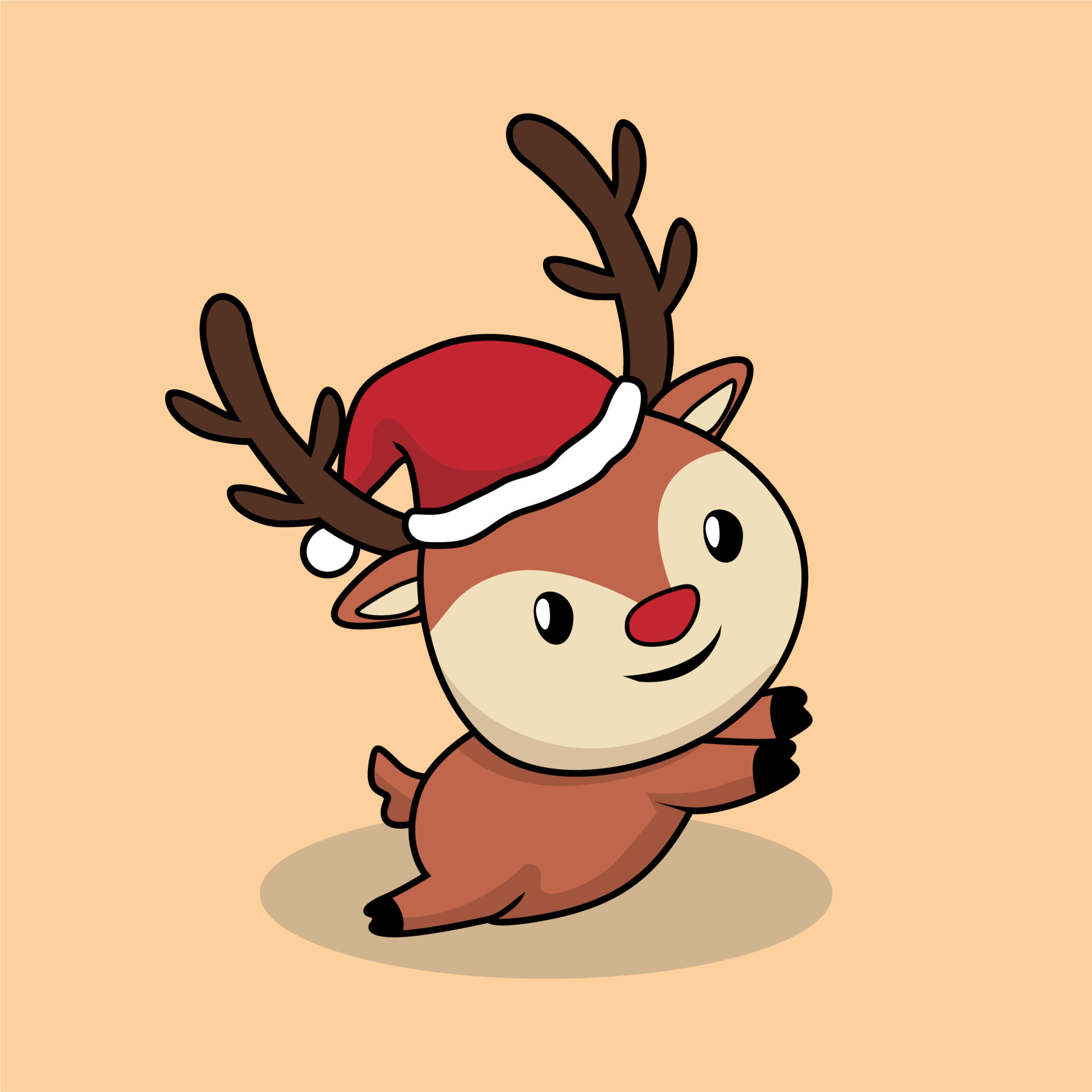 reindeer cartoon cute merry christmas 4261595 Vector Art at Vecteezy