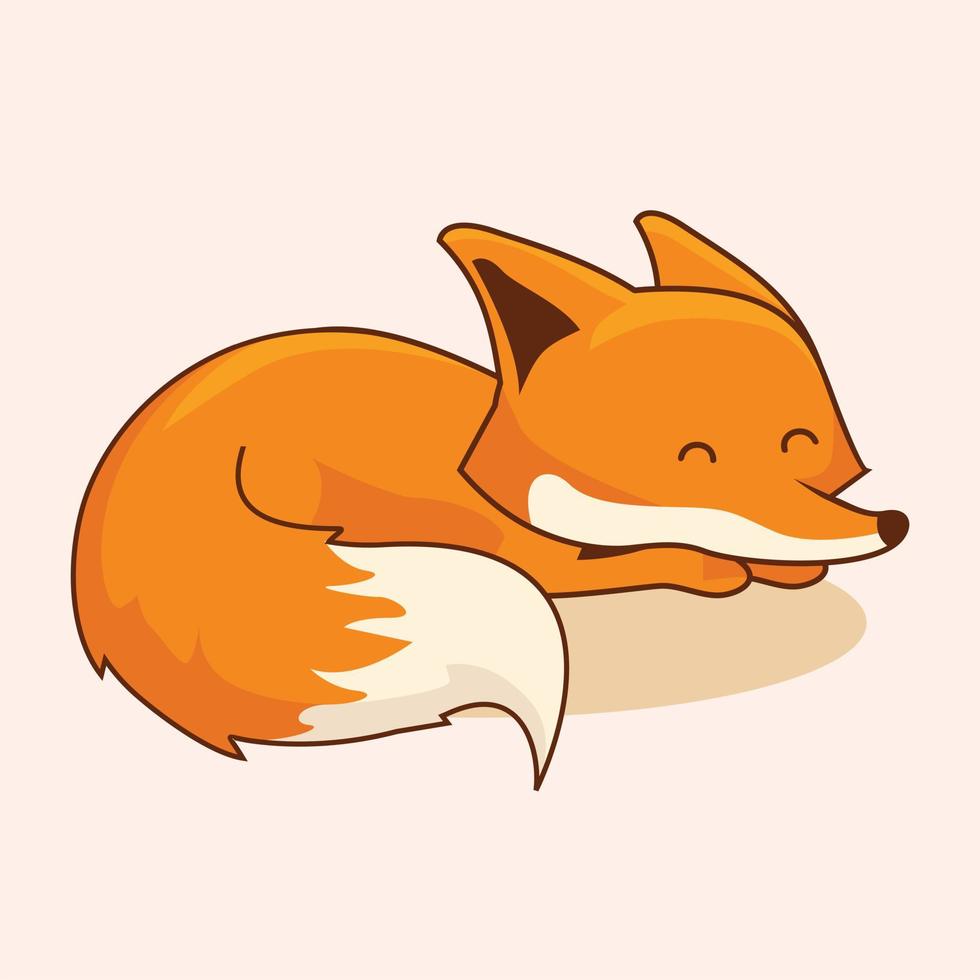 Fox Cartoon Sleep Animals Isolated vector