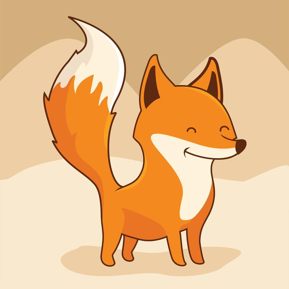 Fox Cartoon Cute Animals vector