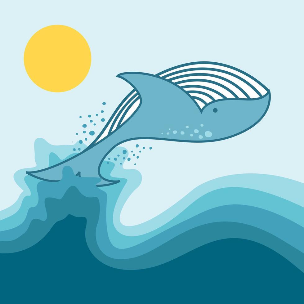 ilustraciones de ballenas vector