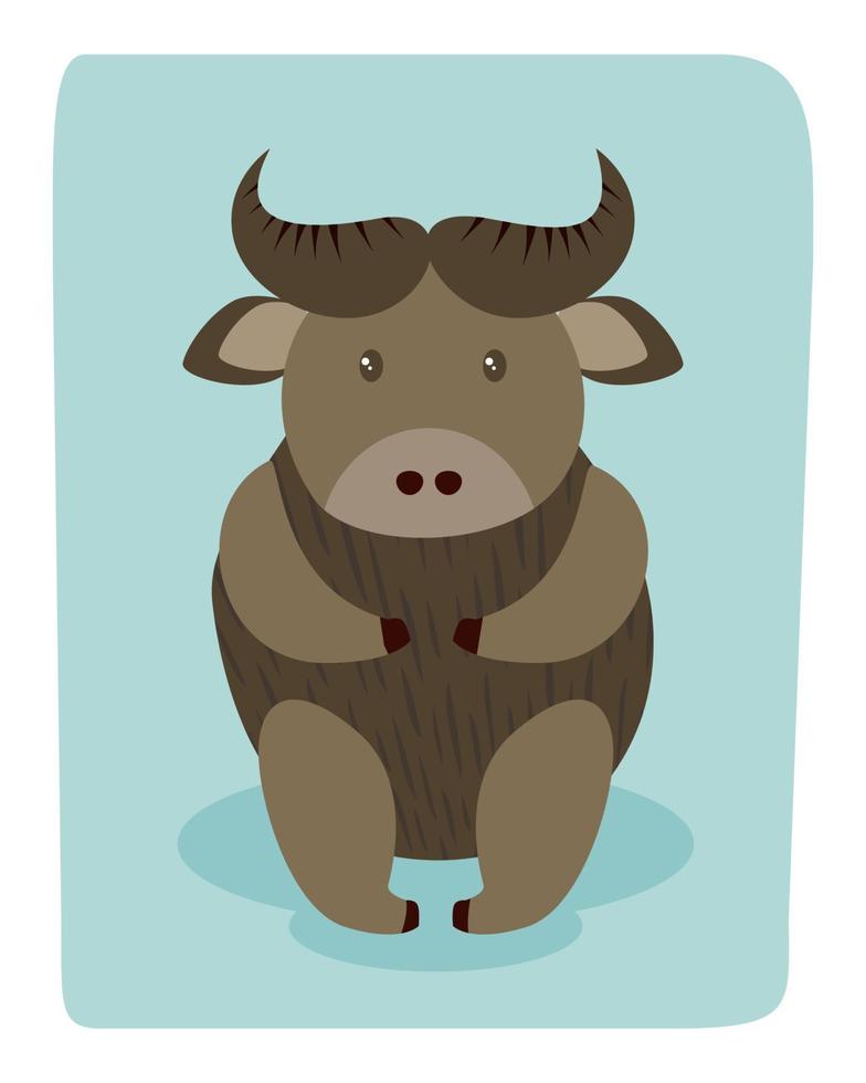 búfalo animales vintage yak vector