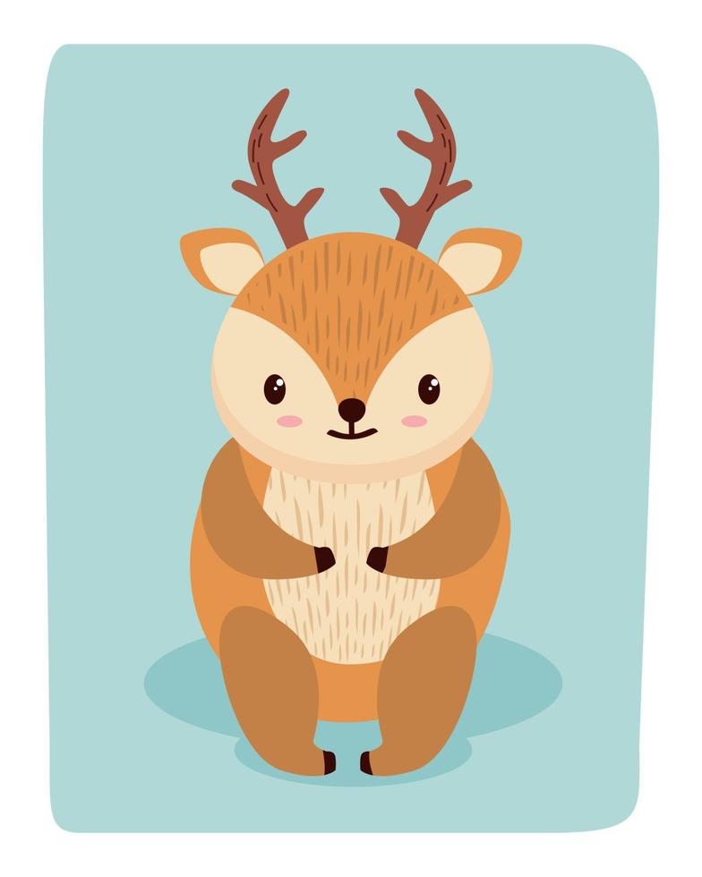 reno vintage animales vector ciervo