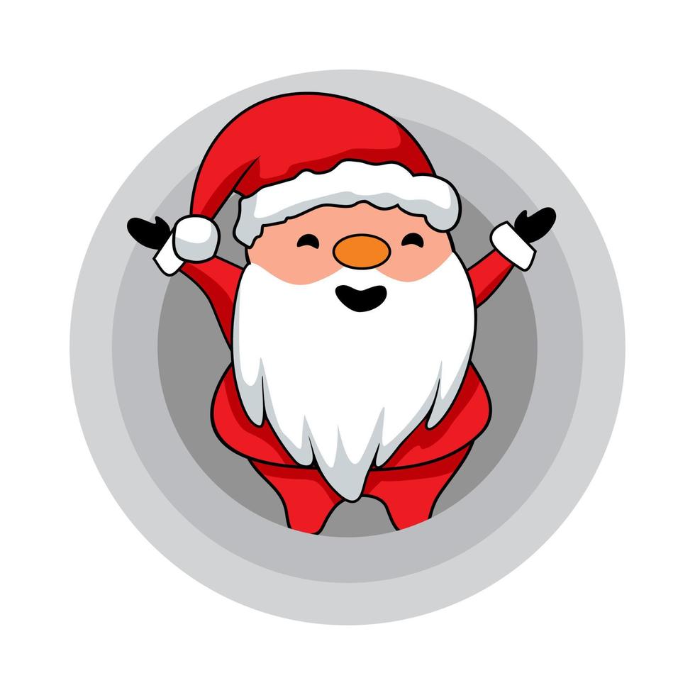 Santa Claus Merry Christmas Character Label cartoon vector