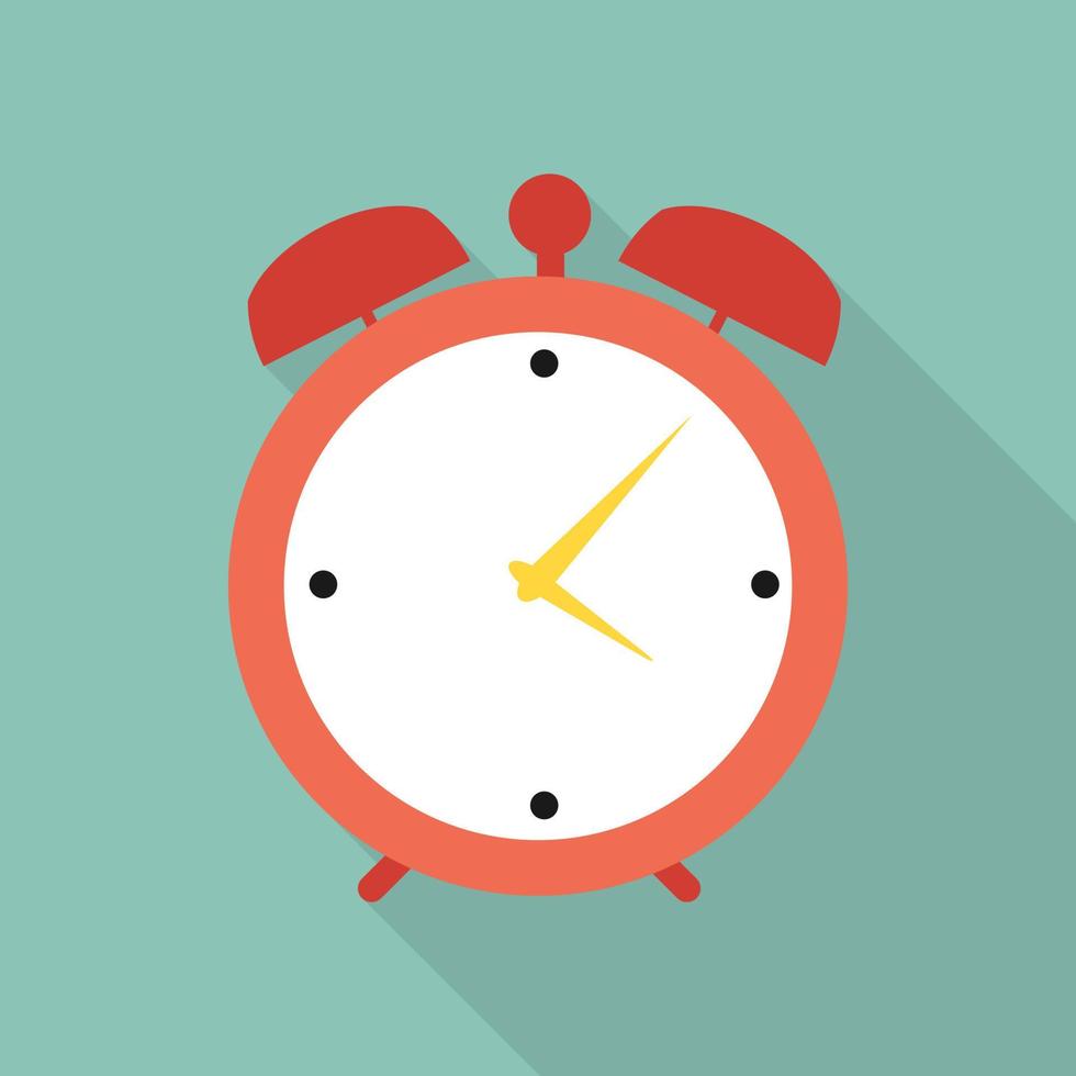 Ilustración de vector de reloj de alarma de reloj plano