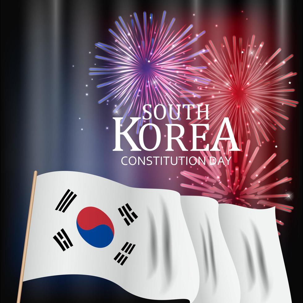 South Korea Constitution Day Background Vector Illustration