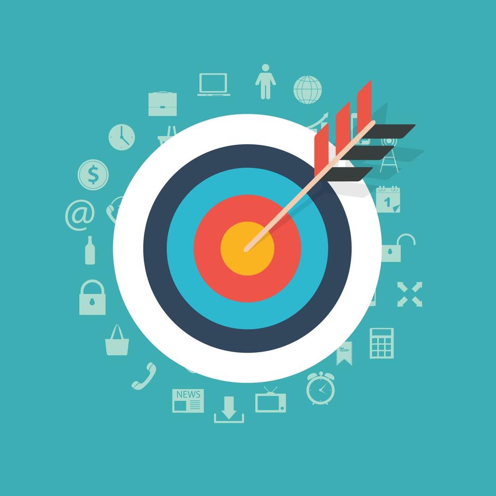 Target Flat Concept Icon Vector Illustration. Target Icon Image