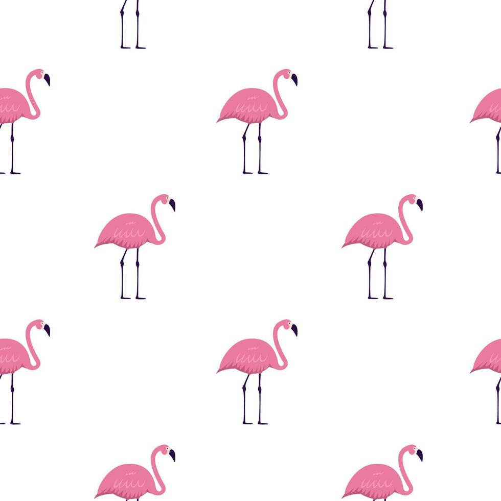 Pink Flamingo Seamless Pattern Background. Vector Illustration
