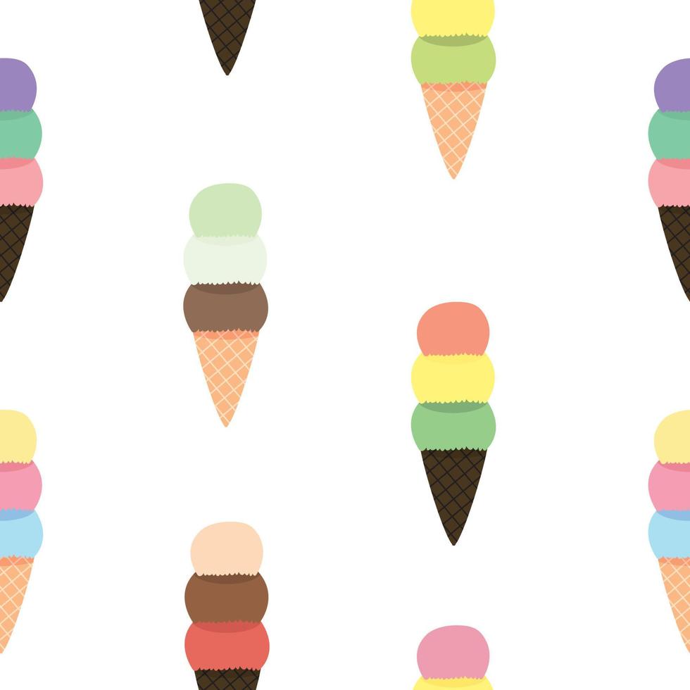 Ice Cream Seamless Pattern Background. Vector Illustration