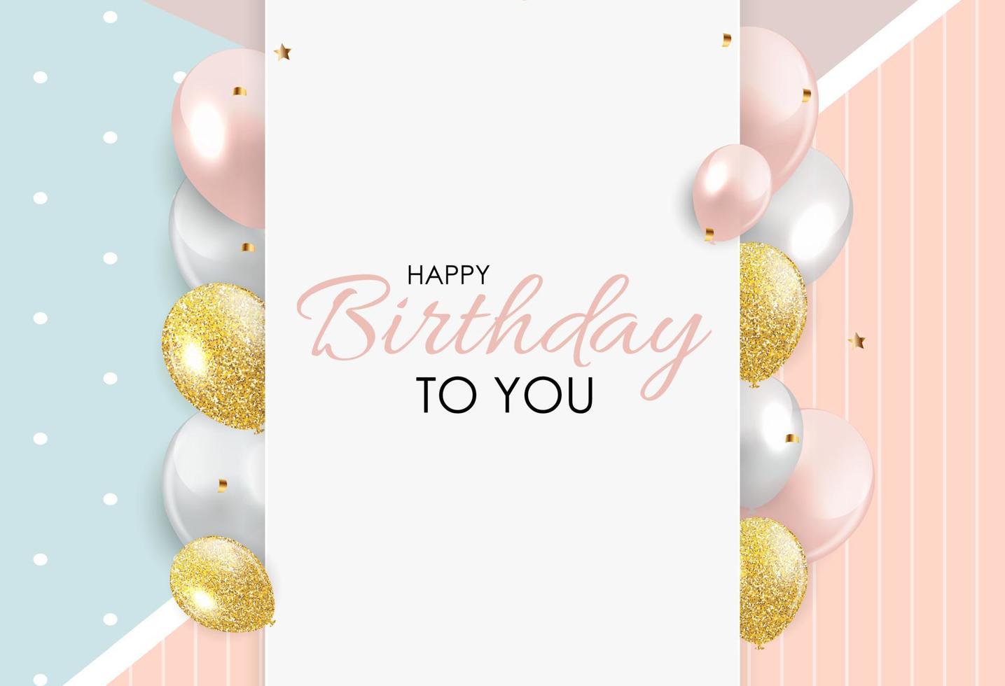 Abstract Happy Birthday Background Card Template Vector Illustration