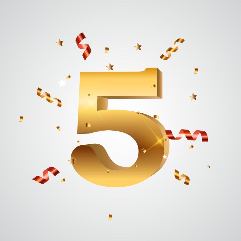 Template Logo 5 Years Anniversary Vector Illustration