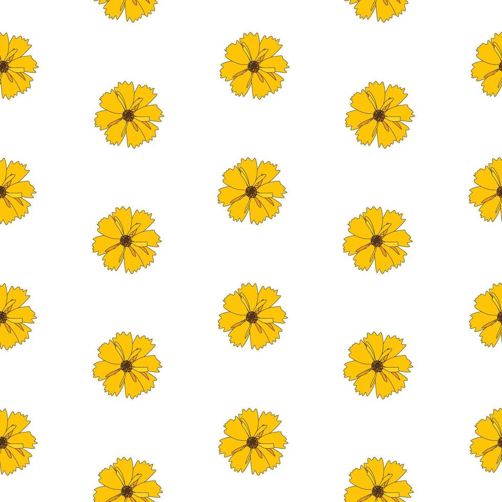 Abstract Hand Drawn flower seamless pattern background. Vector Illustration