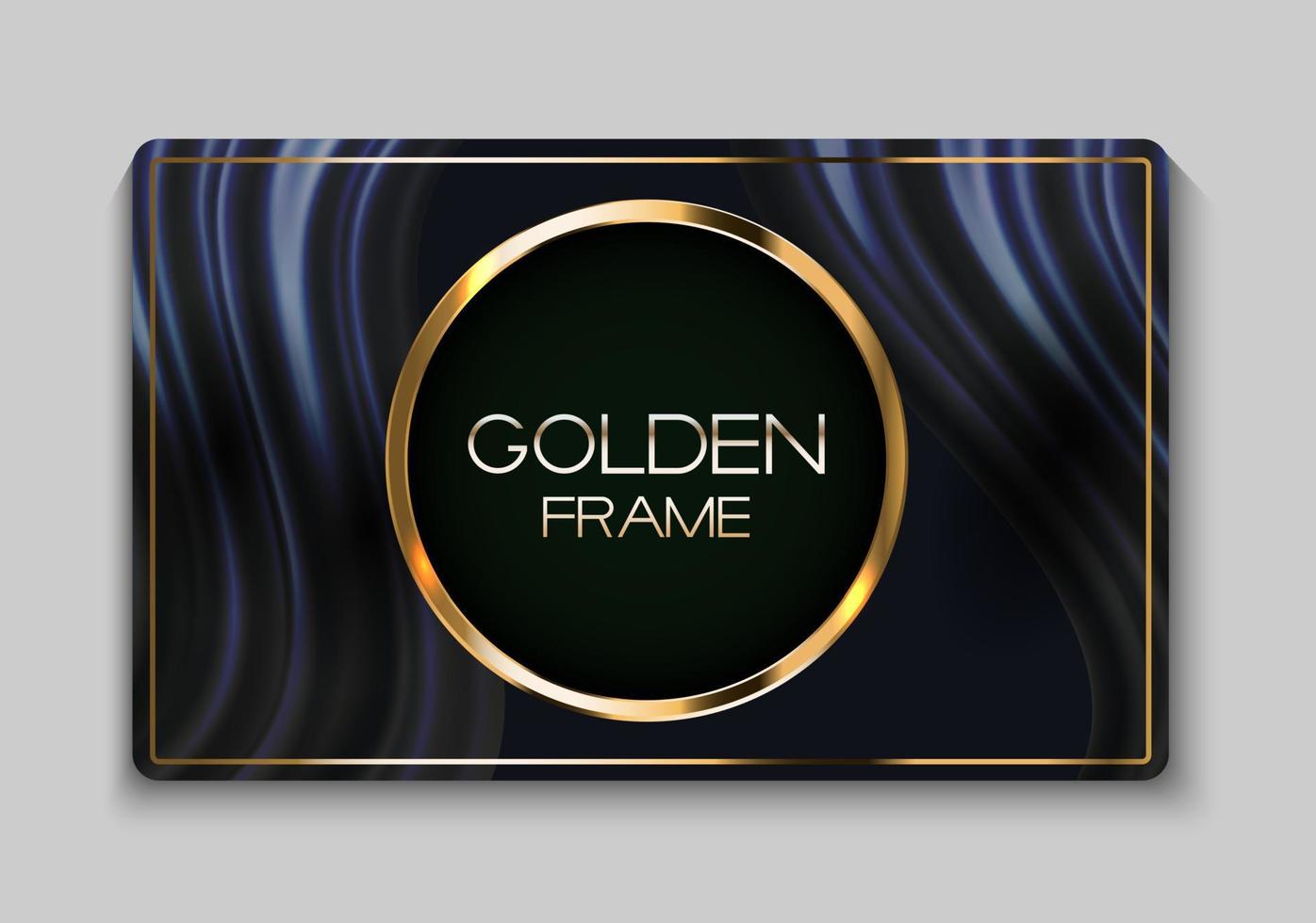 Abstract Card with Golden Frame Vector Illustration