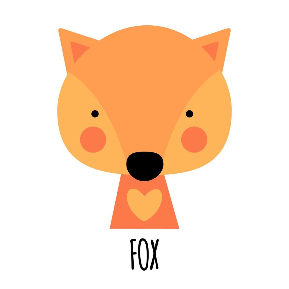Cute Little Fox Animal Icon. Vector Illustration