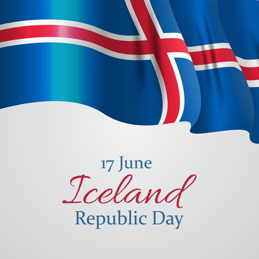 June 17 Iceland Republic Day Background. Vector Illustration