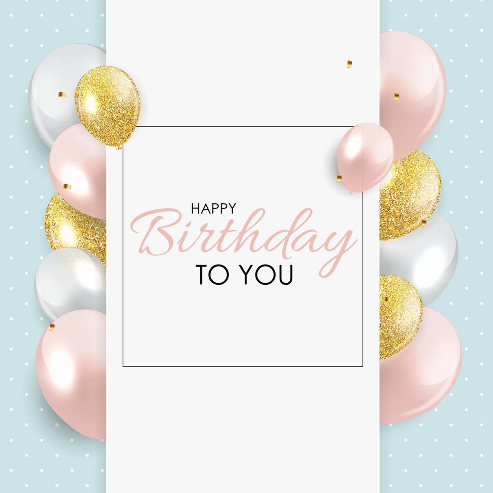 Abstract Happy Birthday Background Card Template Vector Illustration