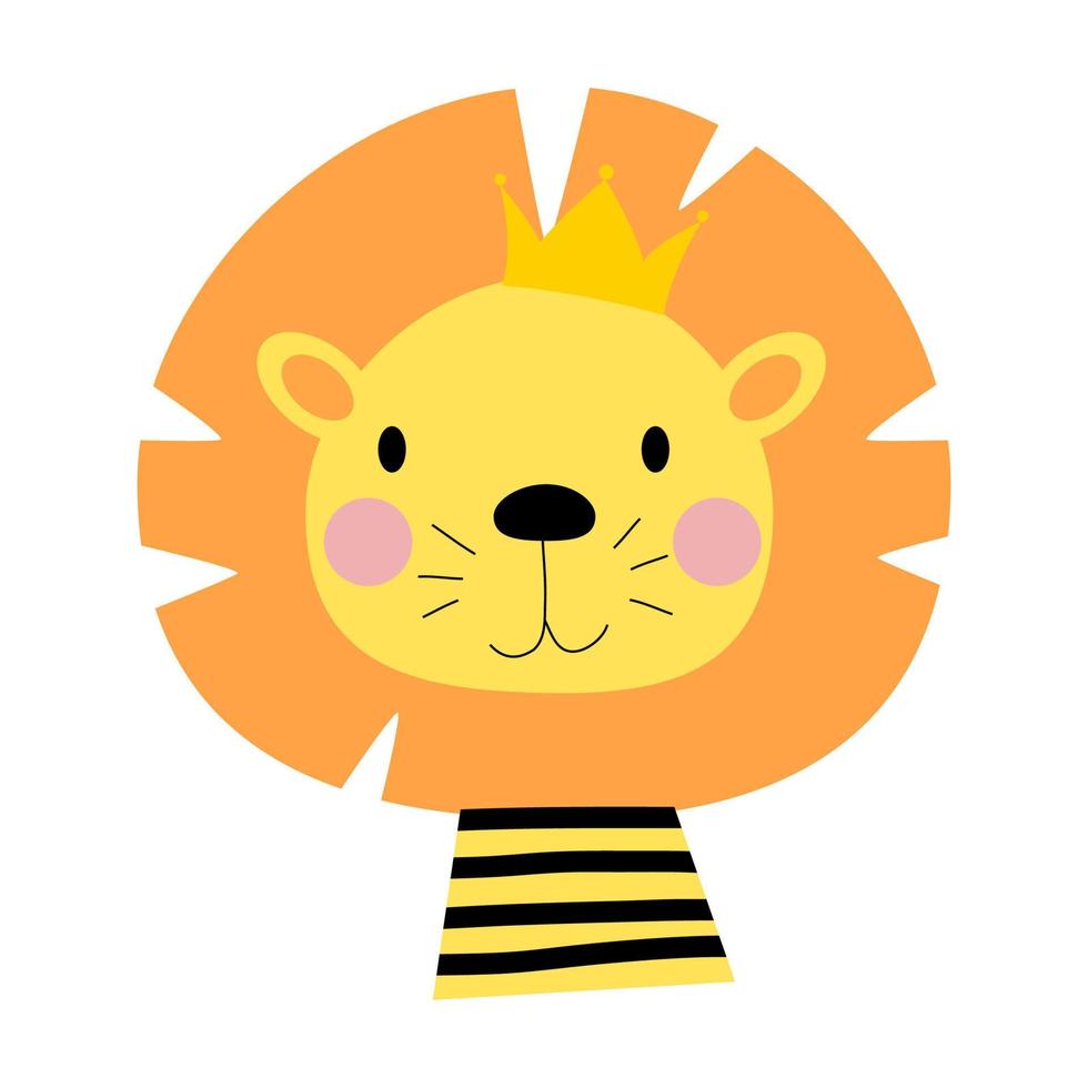 Cartoon Lion King Vector Illustration