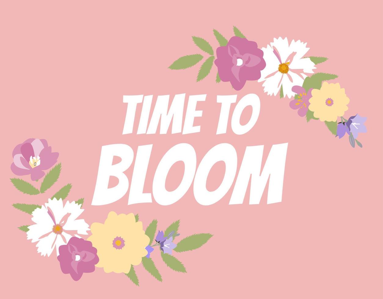 tiempo para florecer fondo natural floral. ilustración vectorial vector