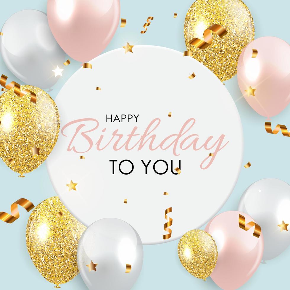 Abstract Happy Birthday Background Card Template Vector Illustration