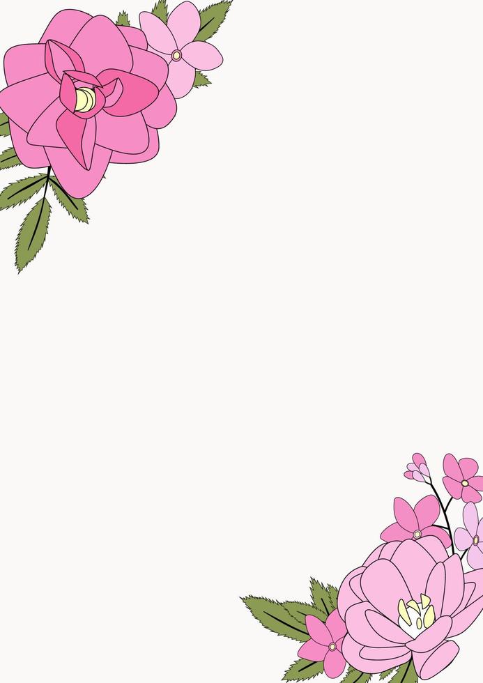 Hand drawn flower natural background. Vector Illustration