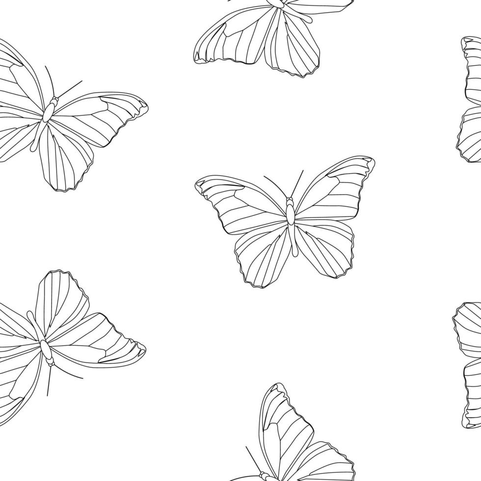 mariposa, seamless, patrón, simple, plano de fondo, vector, ilustración vector