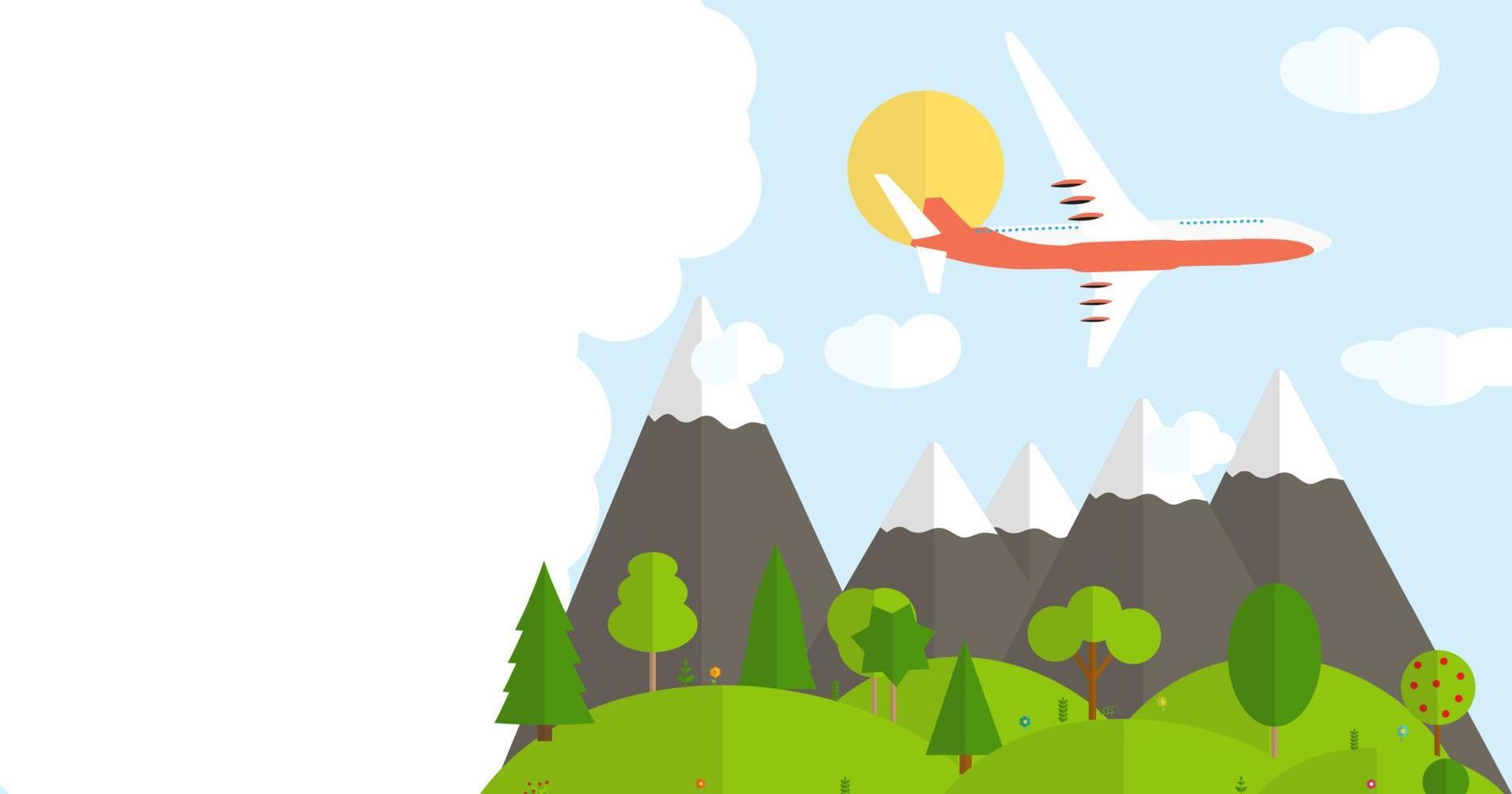 Travel banner background with Airplane. Vector Illustration