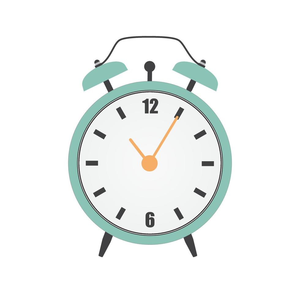 Flat Clock Alarm Watch Vector Illustration