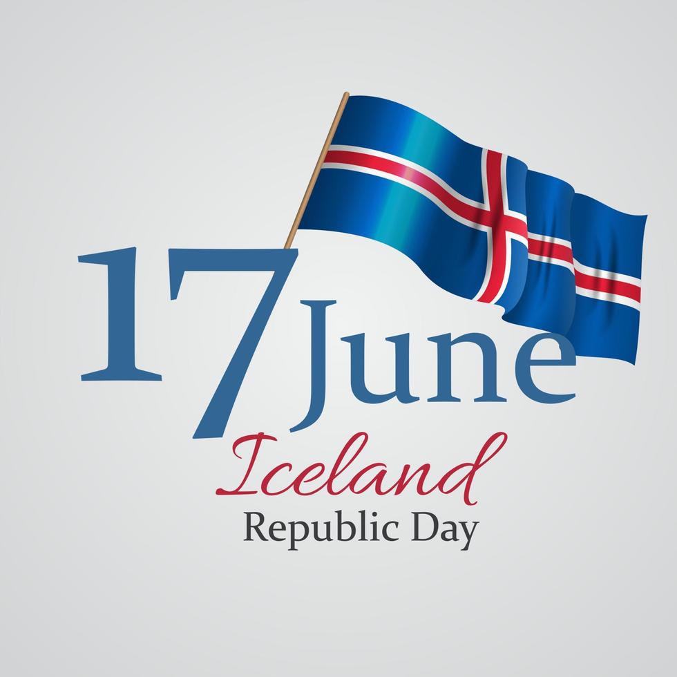 17 de junio fondo del día de la república de islandia. ilustración vectorial vector