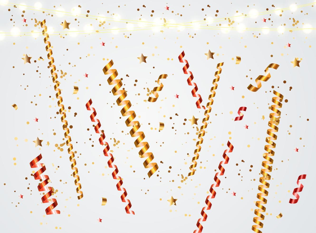Colorful naturalistic confetti with sparkles and stars. Vector illustration