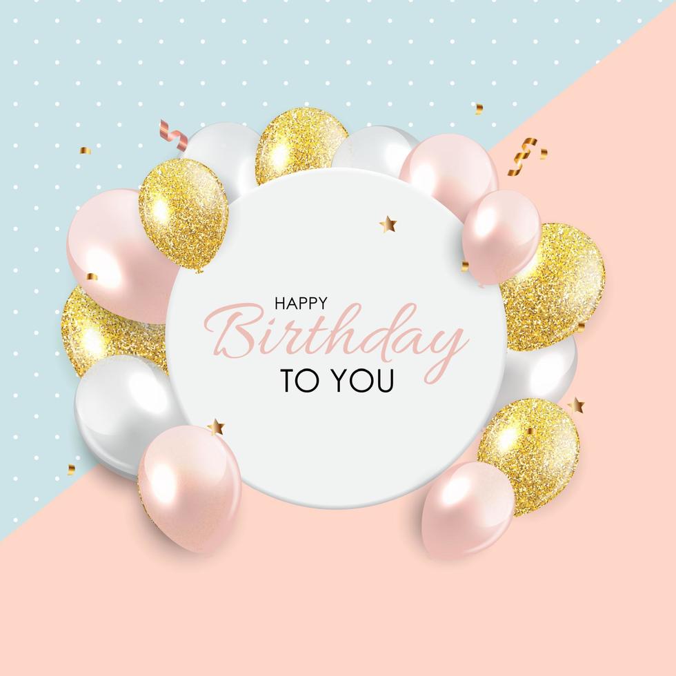 Abstract Happy Birthday Background Card Template Vector Illustration