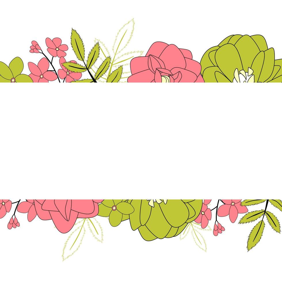 Hand drawn flower natural background. Vector Illustration