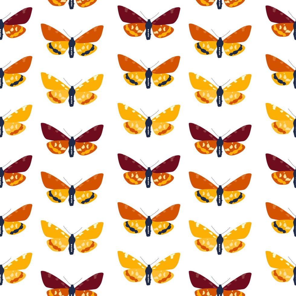 Abstract Hand Drawn Butterfly seamless pattern. Vector Illustration