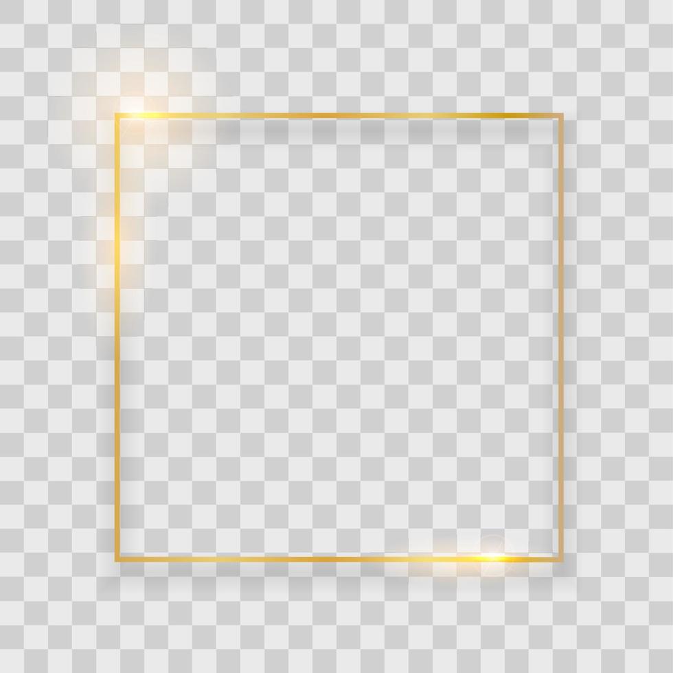 Abstract Golden Glossy Frame background. Vector Illustration
